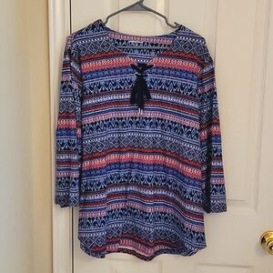 Allison Daley Patterned Blouse, Size 1X